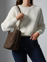 Shoulder Bag Backpack S Cavalier Nubuck Leather Etrier Brown cavalier nubuck ECAN126S-vue-porte